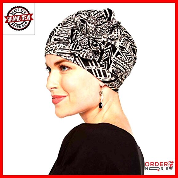 Soft Viscose Bamboo Flapper Turban Hat for Sensitive Scalps